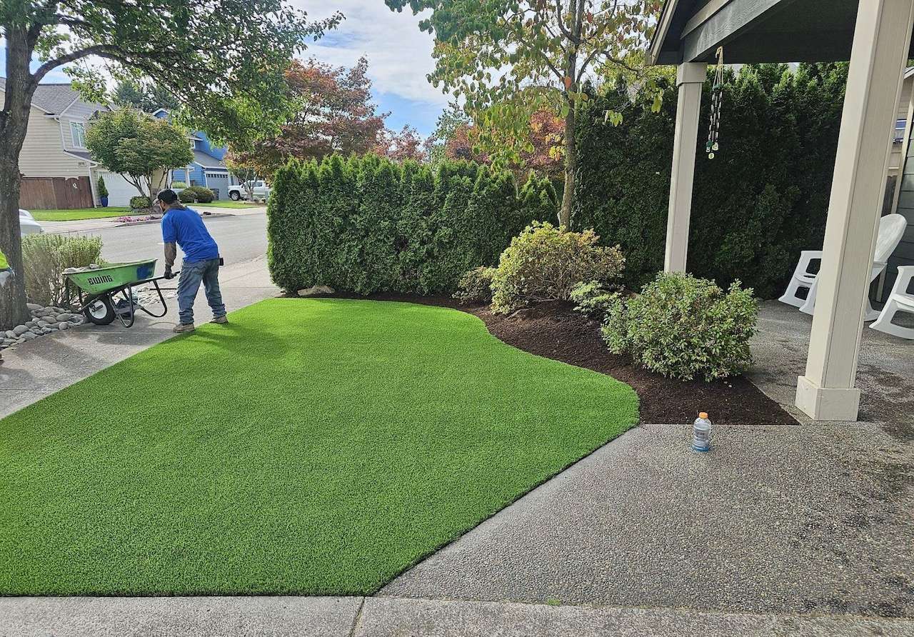 Front yard artificial grass